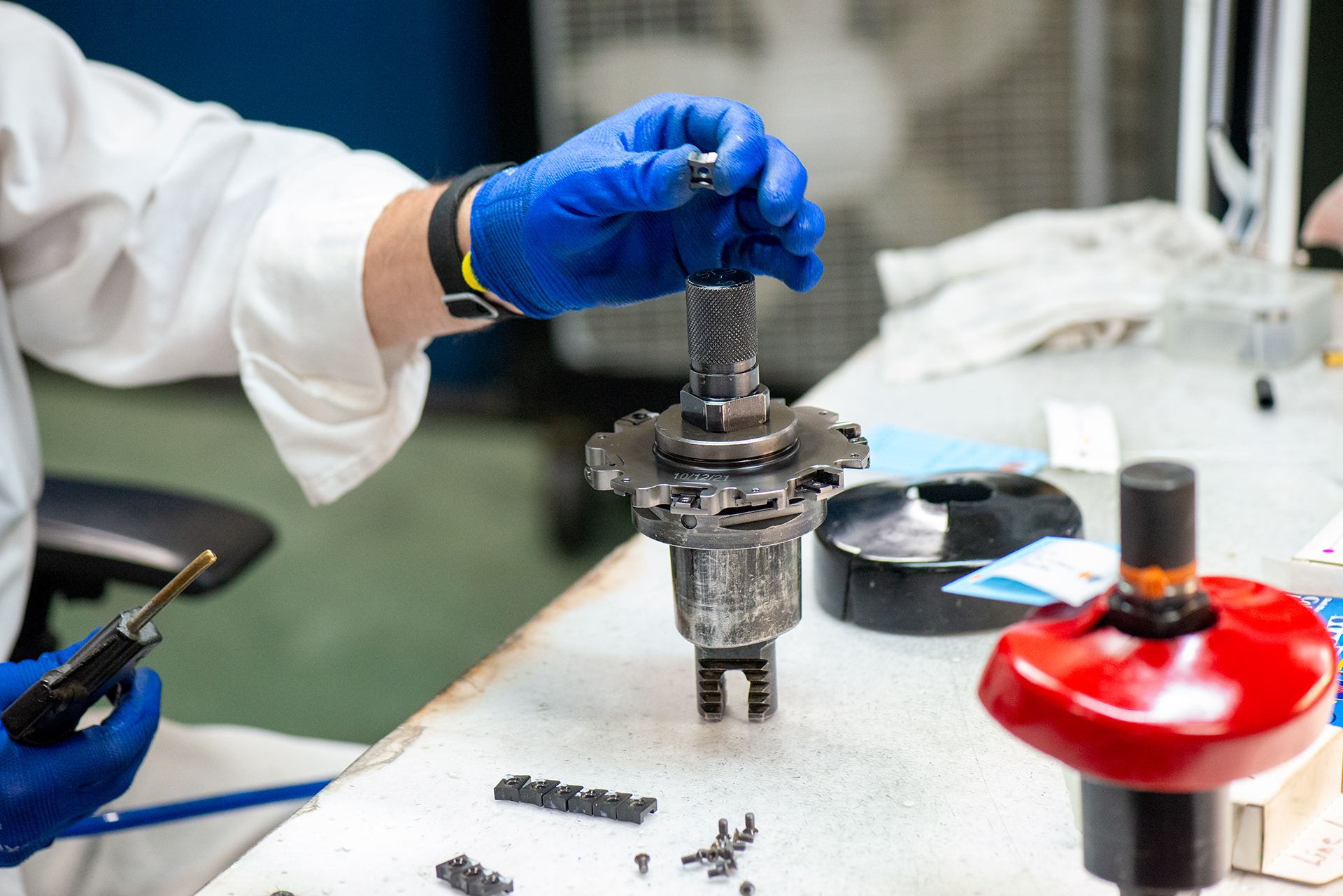 FT Precision employee working in tooling shop